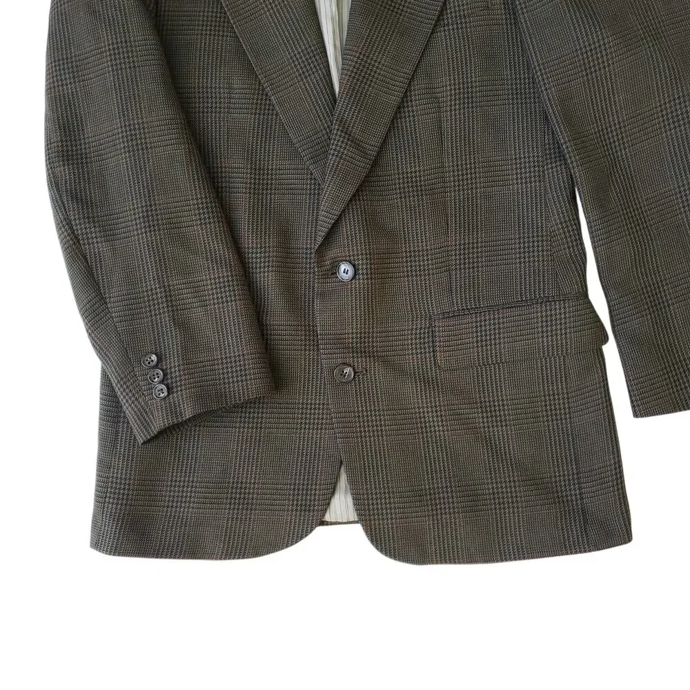 Hunting Horn Ivy Prep Glen Plaid Wool Blazer Jacket Sport Coat J Riggins 38R